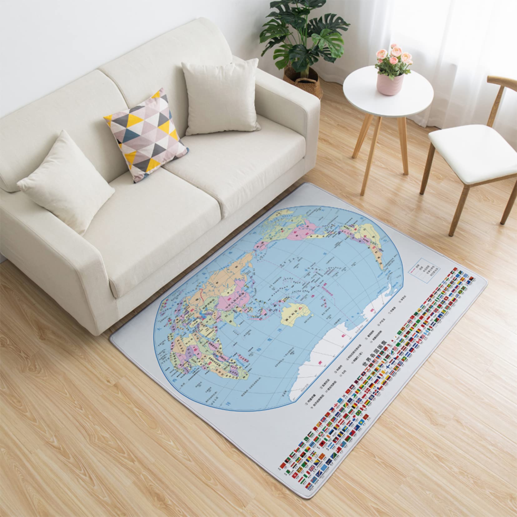 Amazon｜プレイマット 120*200cm キッズラグ 世界地図 遊べる キッズ